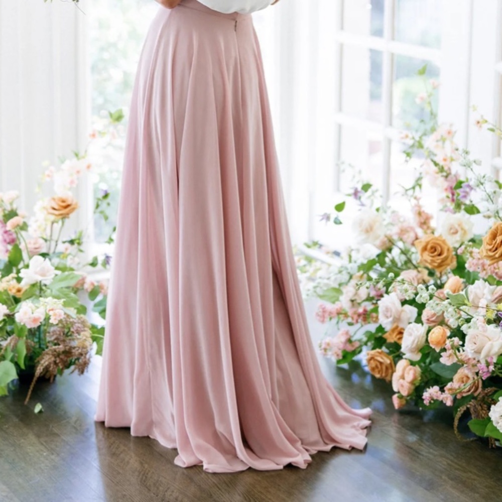 Revelry two piece, bridesmaid skirt and top